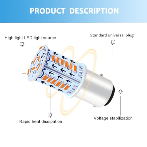 CHRYMUM 4PCS 1157 LED Bulb, Brake Light Bulb, Super Bright LED Backup Reverse Lights, 12V BAY15D 1157 LED Strobe Blinking Brake Lights Replacement for Car Brake Stop Tail Light - Image 4