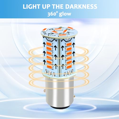 CHRYMUM 4PCS 1157 LED Bulb, Brake Light Bulb, Super Bright LED Backup Reverse Lights, 12V BAY15D 1157 LED Strobe Blinking Brake Lights Replacement for Car Brake Stop Tail Light - Image 5