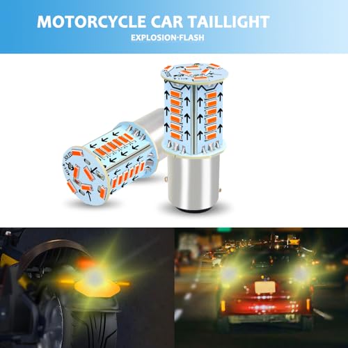 CHRYMUM 4PCS 1157 LED Bulb, Brake Light Bulb, Super Bright LED Backup Reverse Lights, 12V BAY15D 1157 LED Strobe Blinking Brake Lights Replacement for Car Brake Stop Tail Light - Image 3
