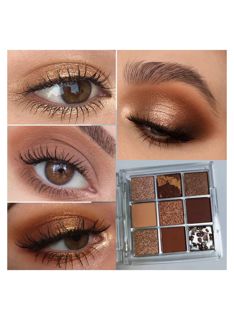 KASTWAVE Dark Brown Eyeshadow Palette, Copper Eyeshadow Glitter Brown Matte Shimmer Makeup Eyeshadow Pallet, Hazel Eyes Eyeshadow Palette, Smokey Eye Eyeshadow Palette Waterproof Long Lasting - Image 1