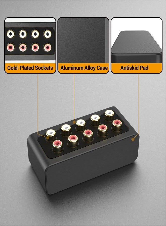 Cubilux AS-R1 4-Way RCA Audio Splitter Box, 4-Channel Stereo, Passive, Made With Aluminum Alloy (1 in 4 Out) - Image 5