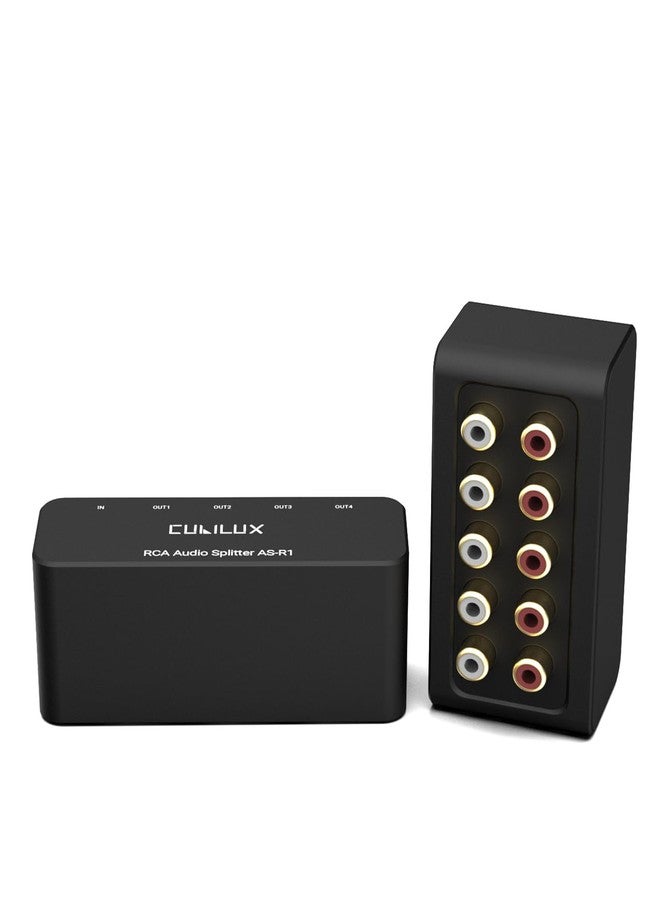 Cubilux AS-R1 4-Way RCA Audio Splitter Box, 4-Channel Stereo, Passive, Made With Aluminum Alloy (1 in 4 Out) - Image 1