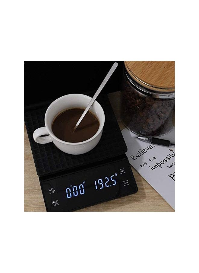 High precision drip coffee scale with 3kg/0.1g LED display on coffee scale with timer and touch button