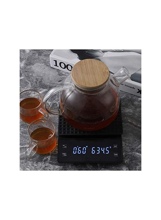 High precision drip coffee scale with 3kg/0.1g LED display on coffee scale with timer and touch button