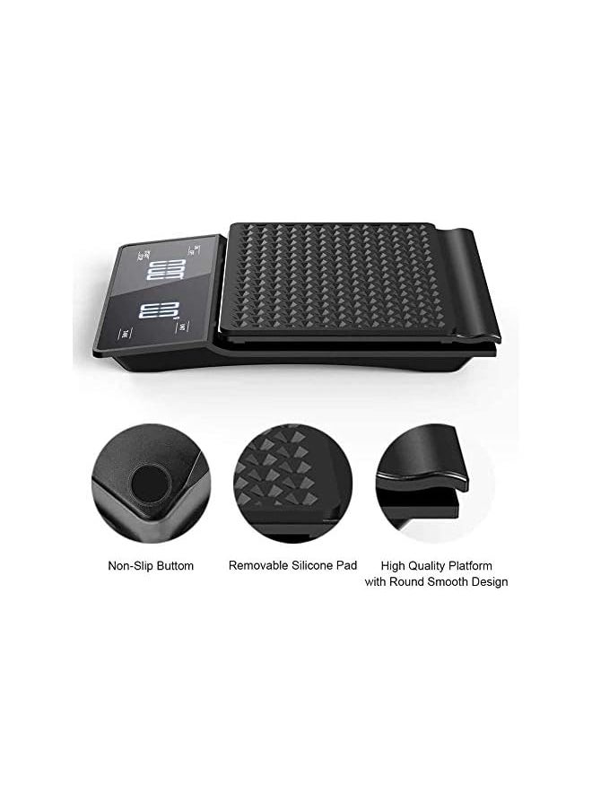 High precision drip coffee scale with 3kg/0.1g LED display on coffee scale with timer and touch button