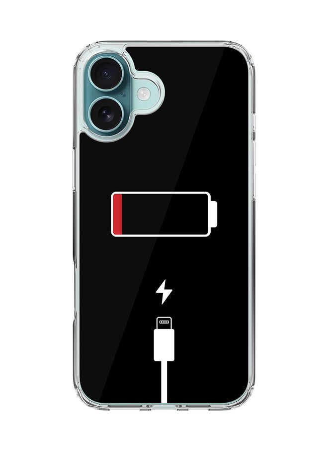 Stylizedd - For iPhone 16 Plus Case [Compatible with MagSafe] Slim Magnetic cover Clear Phone Case - Battery Empty FP - Image 1