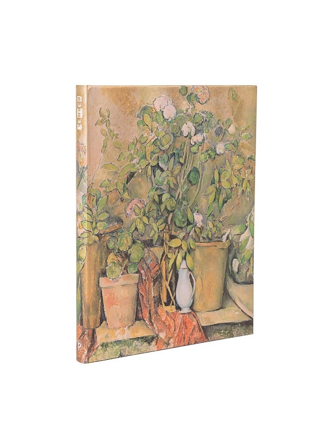 Cezanne’s Terracotta Pots and Flowers Ultra Lined Hardback Journal (Elastic Band Closure)