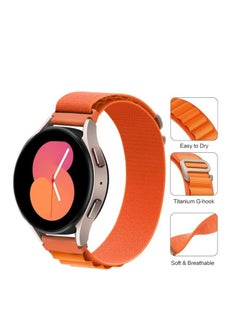 Generic Durable 20mm Nylon Sport Loop Band for Samsung Galaxy Watch 6 5 4 40mm 44mm/Watch Classic 42mm 43mm 46mm 47mm Woven Fabric Alpine Loop Sports Band From Ten Tech - orange  - Image 2