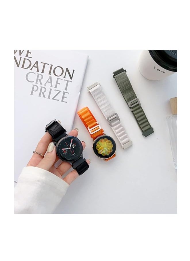 Generic Durable 20mm Nylon Sport Loop Band for Samsung Galaxy Watch 6 5 4 40mm 44mm/Watch Classic 42mm 43mm 46mm 47mm Woven Fabric Alpine Loop Sports Band From Ten Tech - orange  - Image 3