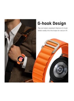 Generic Durable 20mm Nylon Sport Loop Band for Samsung Galaxy Watch 6 5 4 40mm 44mm/Watch Classic 42mm 43mm 46mm 47mm Woven Fabric Alpine Loop Sports Band From Ten Tech - orange  - Image 4