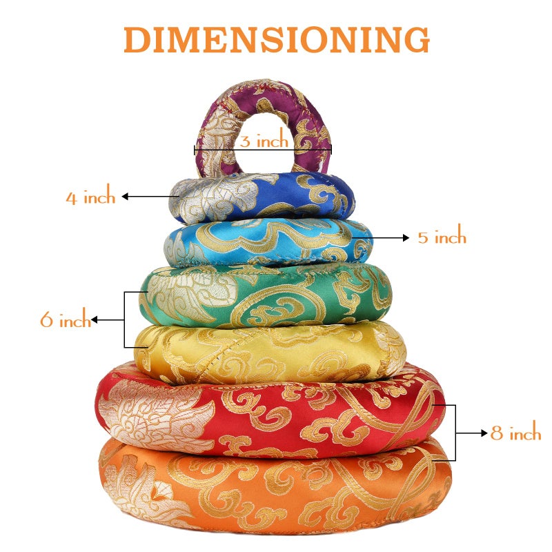 Hihealer Tibetan Singing Bowl Accessories Silk Ring Cushions Handmade in Nepal Round Cushion for Sound Bowls Meditation Accessories  - Image 2