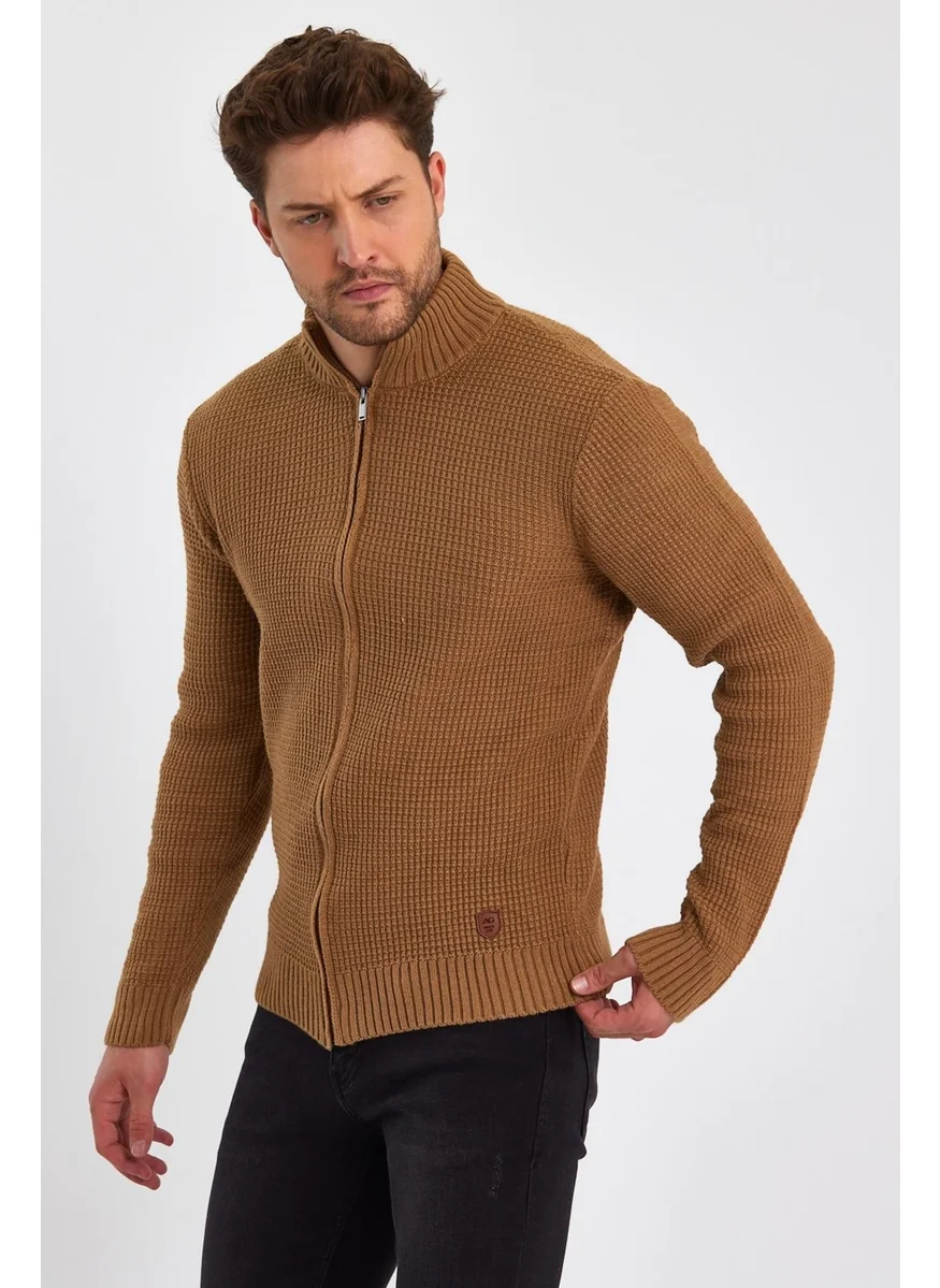 الكسندر جاردي Turtleneck Zippered Knit Cardigan (E22-5714)