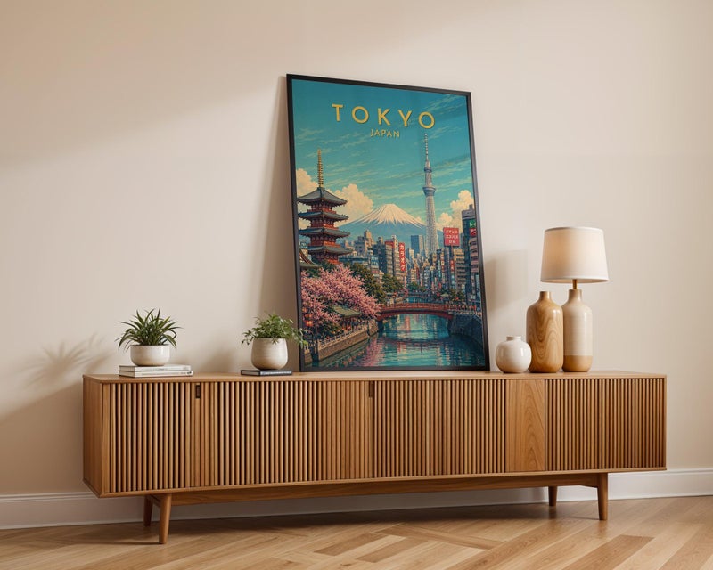 TNESSENTIAL Tokyo Poster, Tokyo Cityscape Wall Art, Japan Skyline Print, Urban Street Print, Travel Wall Decor - Image 3