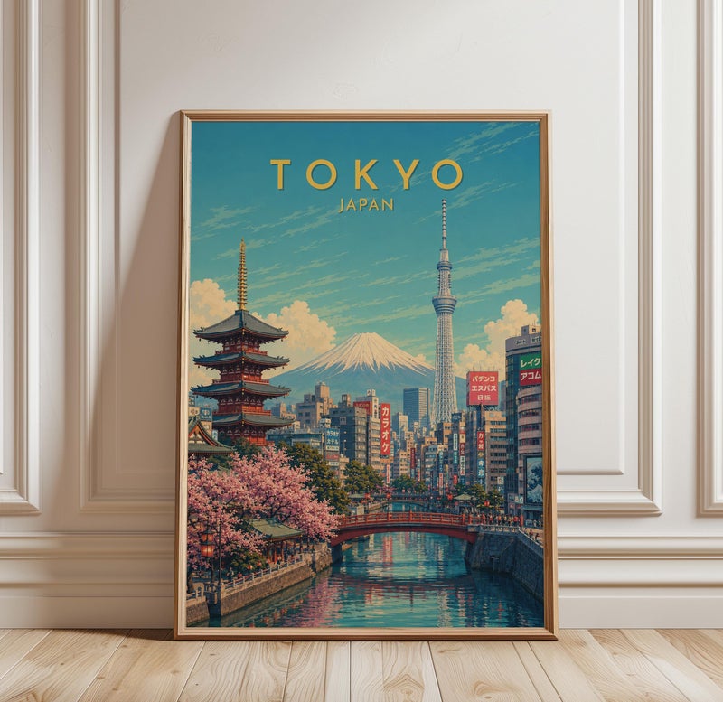 TNESSENTIAL Tokyo Poster, Tokyo Cityscape Wall Art, Japan Skyline Print, Urban Street Print, Travel Wall Decor - Image 1