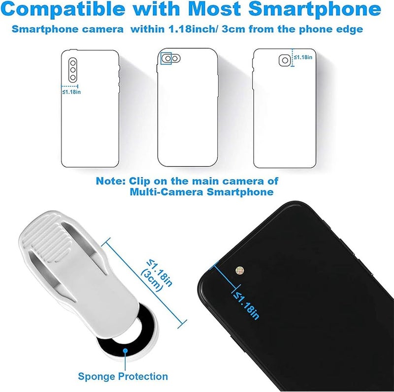 4 Pcs 100X Zoom Clip On Microscope With LED Light Portable Pocket Magnifier Black - Image 4