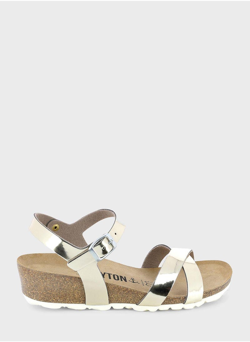 BAYTON Canberra Strappy Mid Heel Wedges  - Image 1
