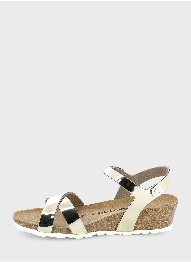 BAYTON Canberra Strappy Mid Heel Wedges  - Image 2