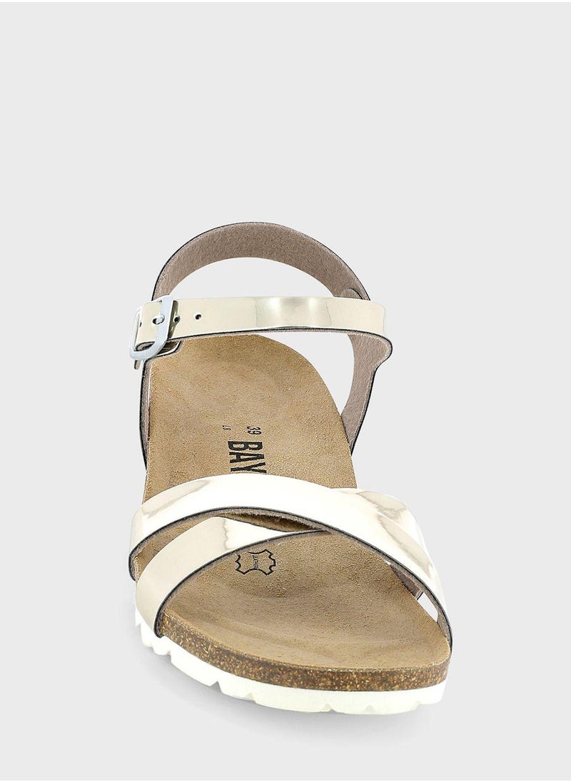 BAYTON Canberra Strappy Mid Heel Wedges  - Image 5