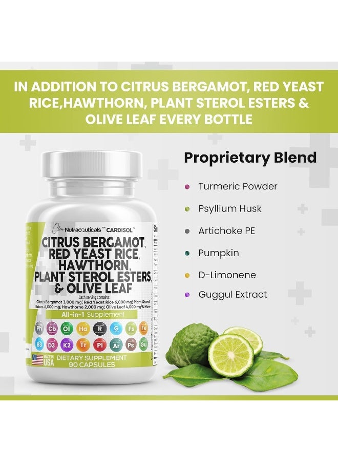 Clean Nutraceuticals Citrus Bergamot 3000mg Red Yeast Rice 6000mg Capsules with Plant Sterols 6000mg - Image 5