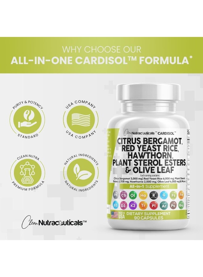 Clean Nutraceuticals Citrus Bergamot 3000mg Red Yeast Rice 6000mg Capsules with Plant Sterols 6000mg - Image 3