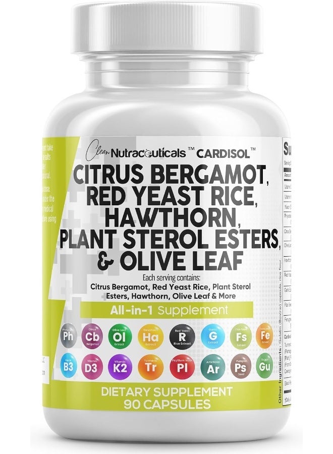 Clean Nutraceuticals Citrus Bergamot 3000mg Red Yeast Rice 6000mg Capsules with Plant Sterols 6000mg - Image 1