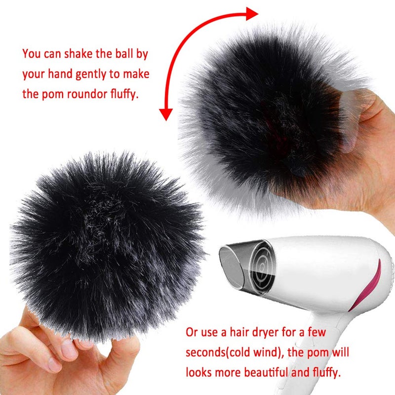 SIQUK 24 Pieces Faux Fox Fur Pom Pom Balls DIY Faux Fox Fur Fluffy Pom Pom with Elastic Loop for Hats Keychains Scarves Gloves Bags Accessories(12 Bright Colors, 2 Pcs Each Color) - Image 4