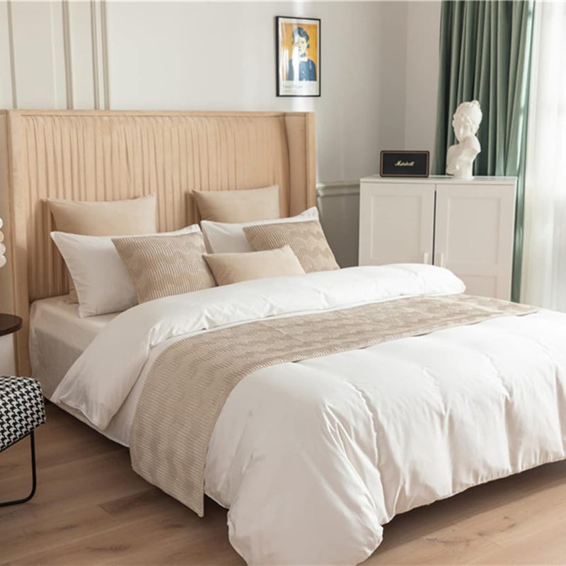 oiakus Solid Color Bed Scarf, Velvet Bed Runner, Modern Wave Pattern Bed Flag, Bed Scarf Runner Bedding Scarves Hotel Bedroom Reversible Double Use Bedding Bed Towel - Image 1