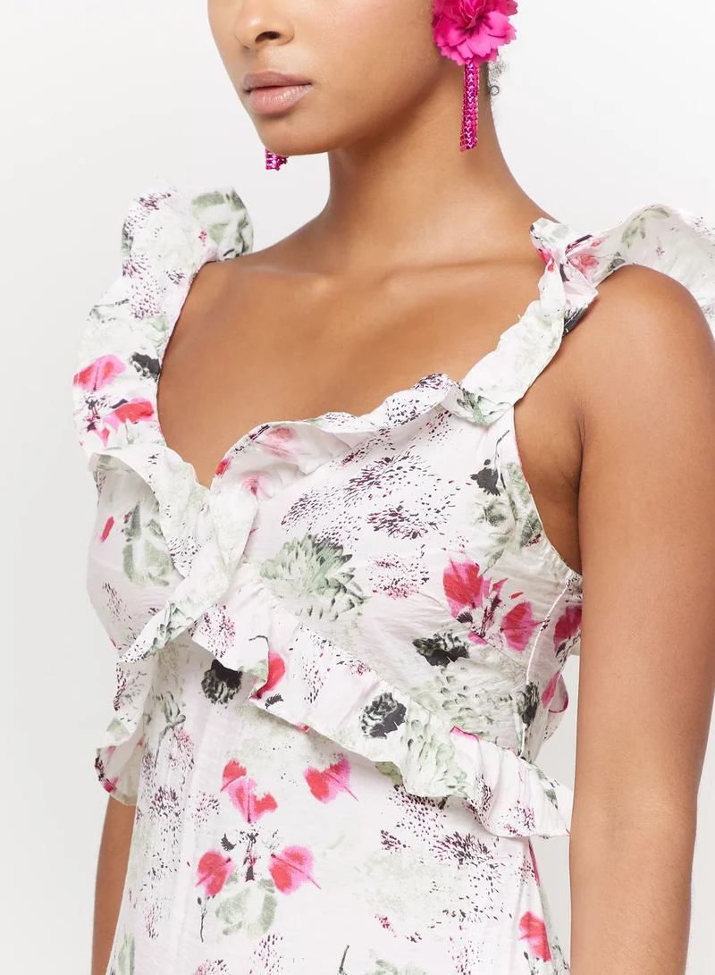VERO MODA Floral Ruffle Maxi Dress