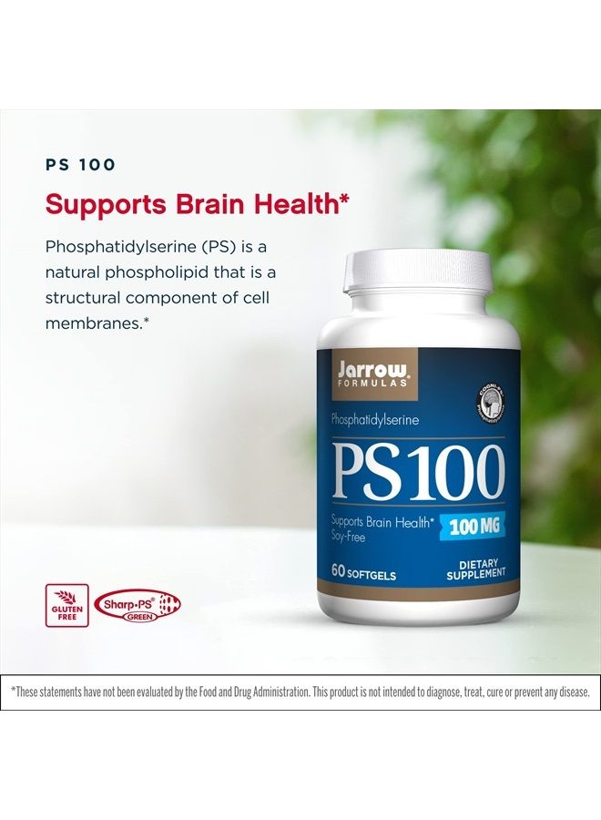 jarrow formulas PS 100 - 60 Softgels, Pack of 2 - 100 mg Phosphatidylserine (PS) - Supports Brain Health - Soy Free - Up to 120 Total Servings - Image 3