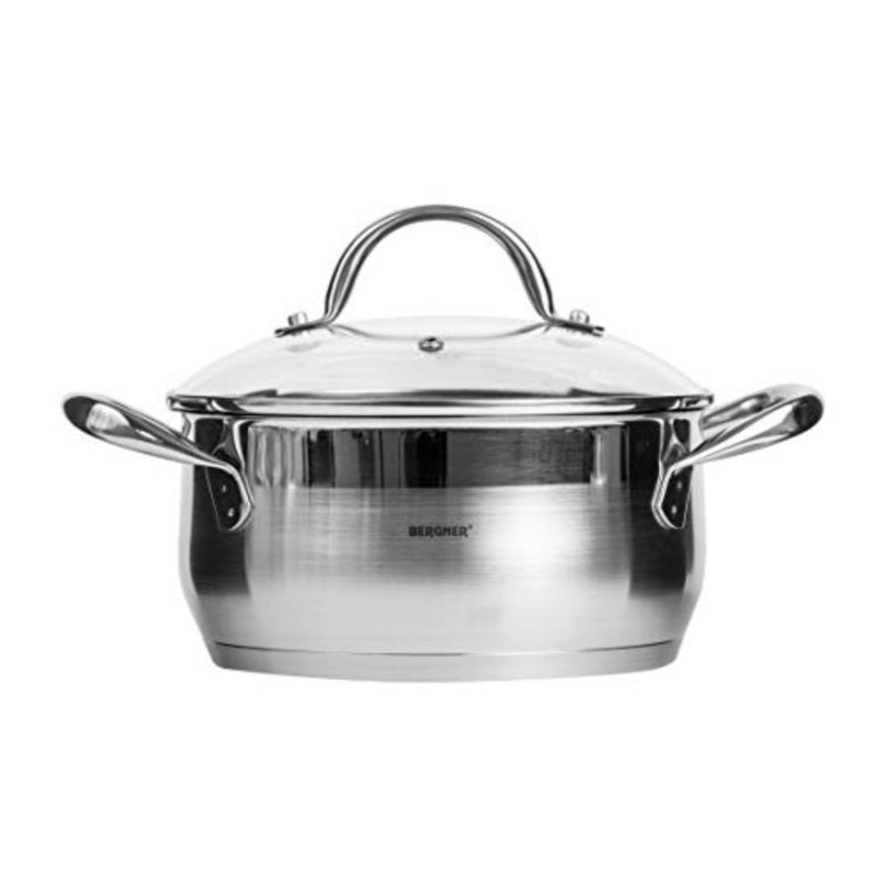 GOURMET CASSEROLE W LID 20CM 3LITRESTAINLESS STEEL INDUCTION BASE, BG6509 - Image 2