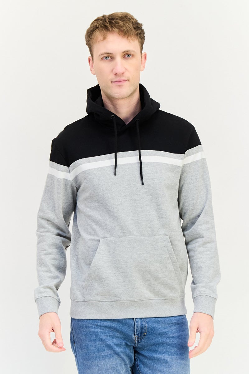 Celio Men Textured Long Sleeve Hoodie, Multicolor - Image 1