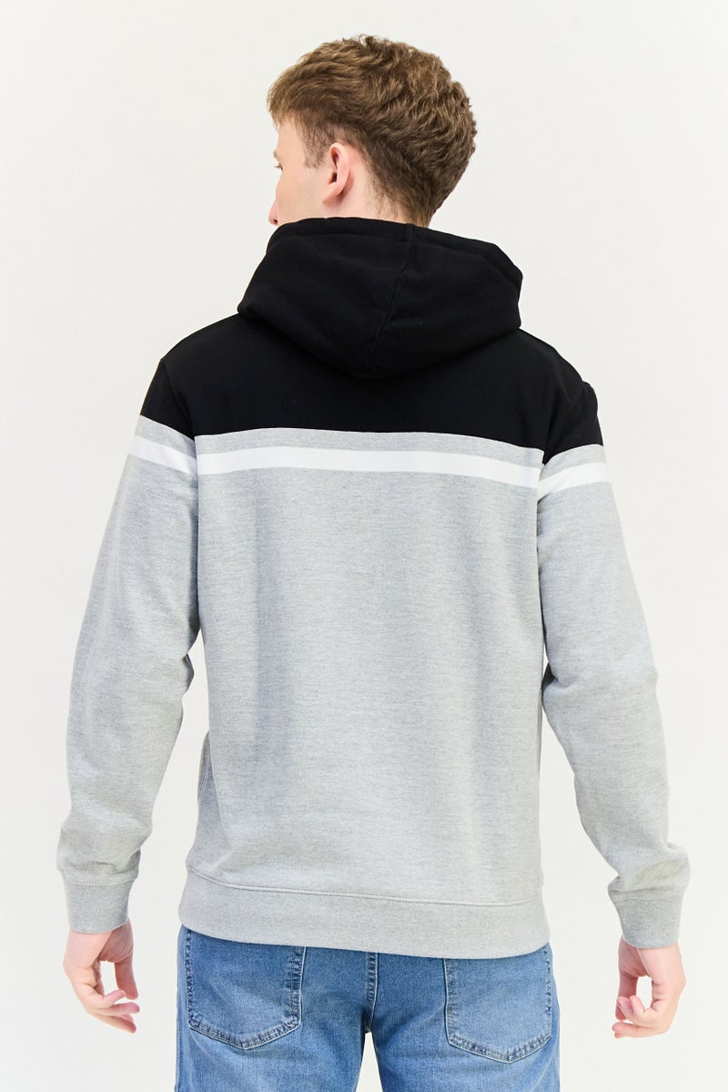 Celio Men Textured Long Sleeve Hoodie, Multicolor - Image 3