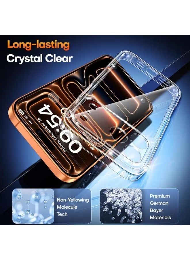 جراب لهاتف iPhone 17 Pro Max مع واقي شاشة من قطعة واحدة، حماية كاملة لعدسة الكاميرا، غطاء خلفي شفاف مقاوم للصدمات - شفاف - Image 5