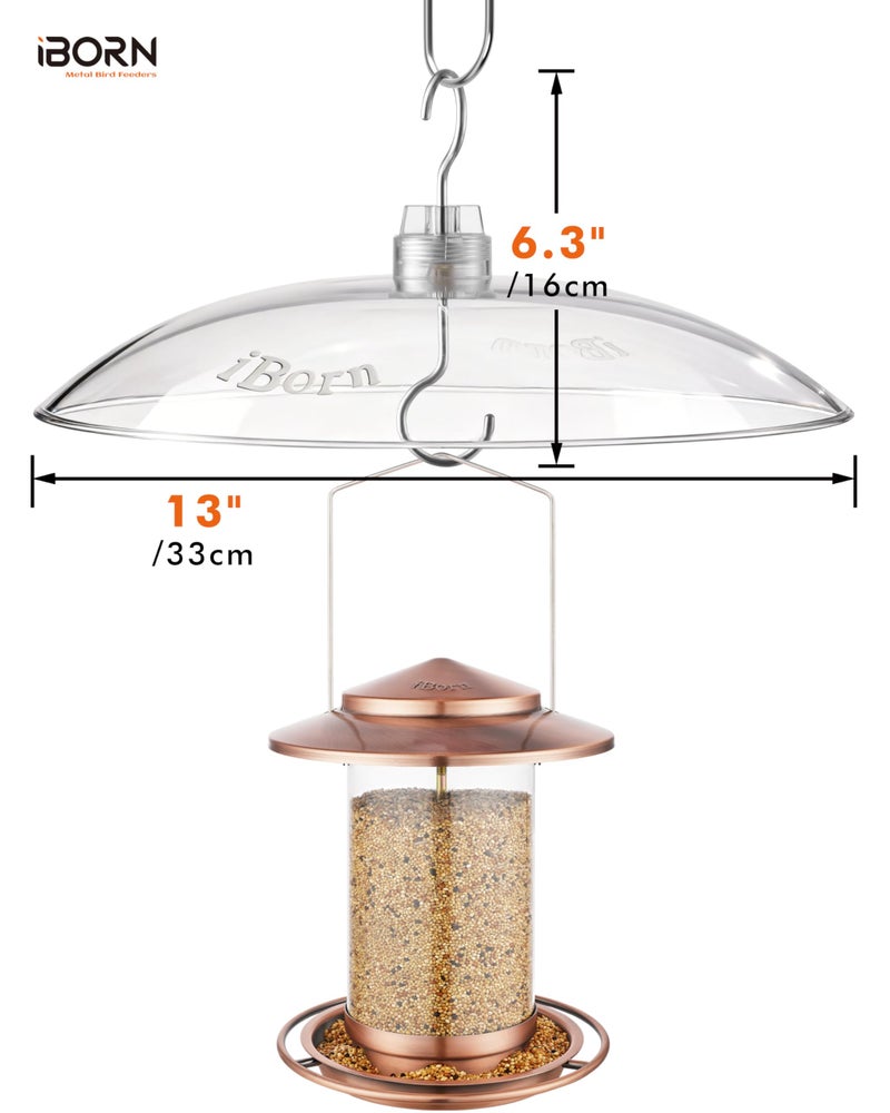 iBorn Baffles for Bird Feeders, 13â€ Bird Feeder Cover for Rain Guard, Birds Feeders Rain Guard, Full Protection for Feeders for Outdoors, Chew-Proof Polycarbonate, Pack of 2, Transparent - Image 2