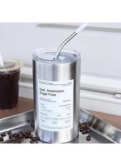 ShebSheb Stainless Steel Coffee Mug with Lid and Straw, Insulated Tumbler Coffee Cup,Vacuum Double Layer Tea Cup for Office Home Travel Coffee Milk Tea Latte  - Image 1