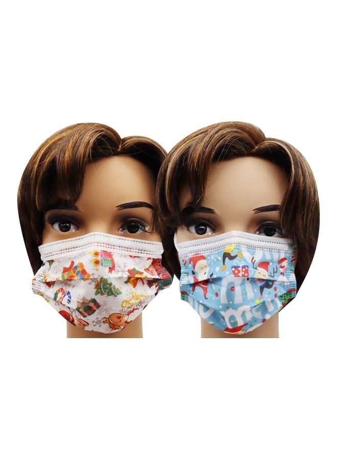 NIBEMINENT 40-Piece Disposable 3 Ply Face Mask Combo Pack Blue For Kids And Red Adults - Image 1