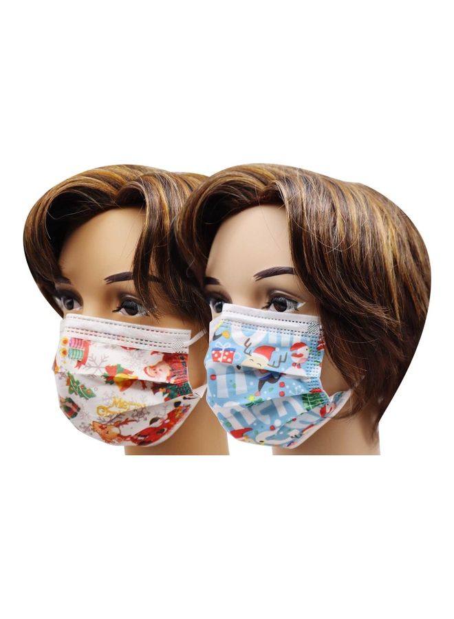NIBEMINENT 40-Piece Disposable 3 Ply Face Mask Combo Pack Blue For Kids And Red Adults - Image 2