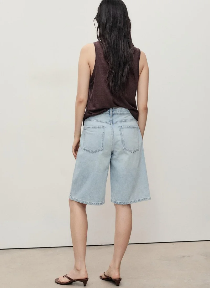 MANGO Straight Mid-Rise Denim Jorts