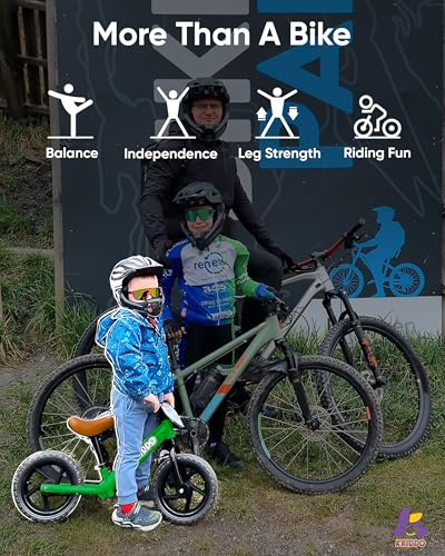 KRIDDO Toddler Balance Bike 2 Year Old Age 18 Months to 5 Years Old 12 Inch Push Bicycle with Customize Plate 3 Sets of Stickers Included Gift Bike for 23 Boys Girls Green - Image 5