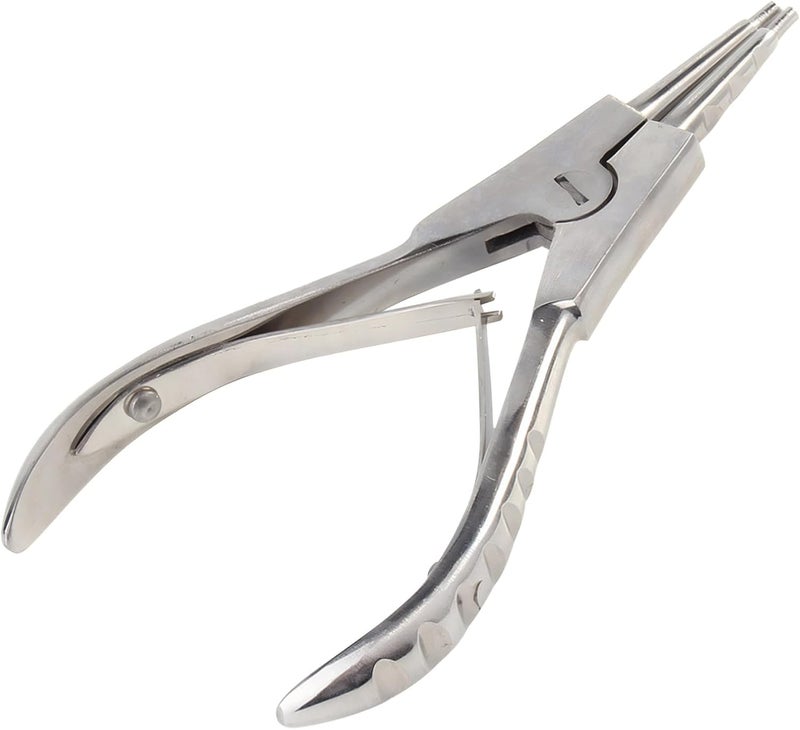 Stainless Steel Piercing Tool, Piercing Pliers With Comfortable Grip, Spring-Assisted Design, Polished Expansion Pliers, Piercing Clamp Forceps For Body Piercing - Image 1