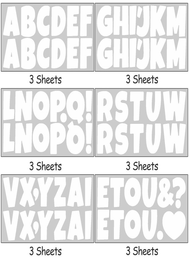 Bemeol Bulletin Board Letters 216 Pcs 2.5 Inch Alphabet Letter Stickers Self-Adhesive Letters for Poster Board Classroom Crafts Home Decor(White) - Image 3