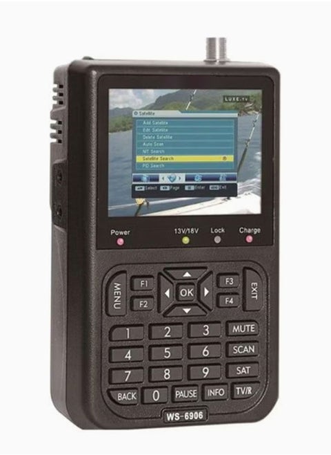 Satellite Finder Meter, DVB-S,DVB-S2,MPEG-2,MPEG4 Receiver Sat Detector, Locator Satellite Signal Meter TV Receiver for Home Camping, Adjusting Sat Dish,Black