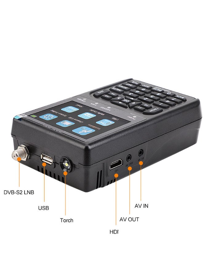 Satellite Finder Meter, DVB-S,DVB-S2,MPEG-2,MPEG4 Receiver Sat Detector, Locator Satellite Signal Meter TV Receiver for Home Camping, Adjusting Sat Dish,Black