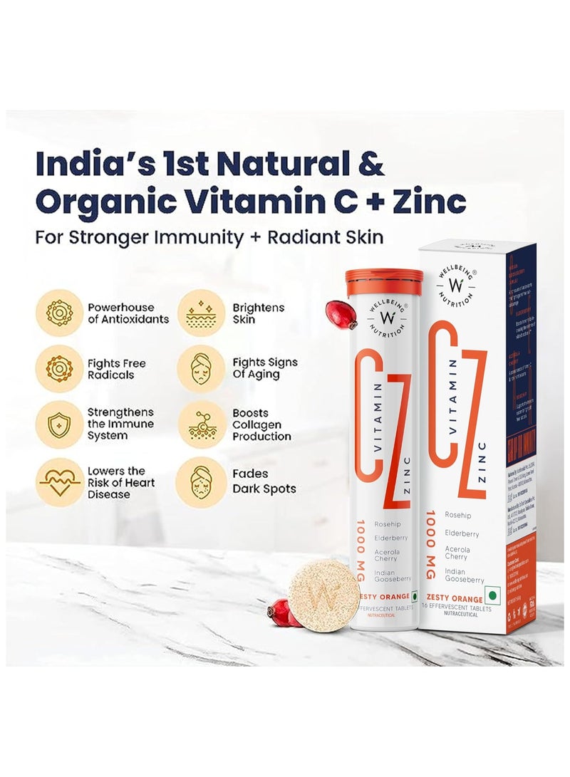 WELLBEING NUTRITION ORGANIC VITAMIN C + ZINC, 96 Tablets (Pack of 6)  - Image 2