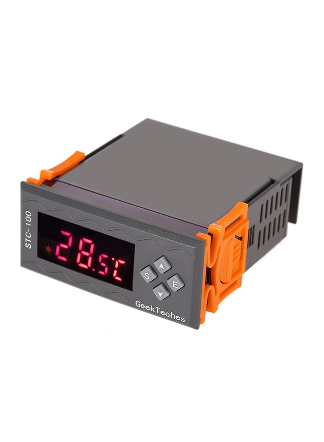 NIBEMINENT 2-Relay LED Digital Temperature Controller Thermostast With NTC Sensor Alarm Grey/Orange - Image 1