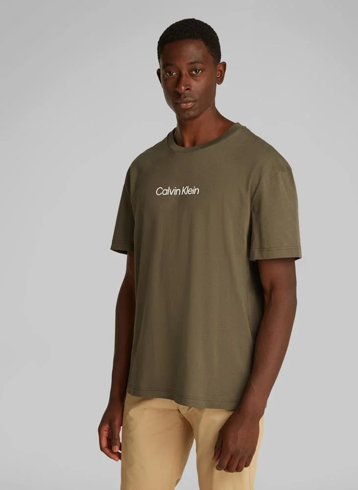 CALVIN KLEIN Logo Print Crew Neck T-Shirt