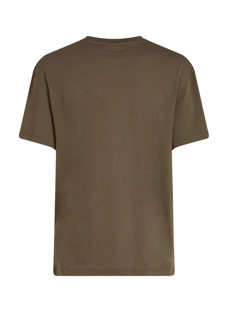 كالفن كلاين Logo Print Crew Neck T-Shirt
