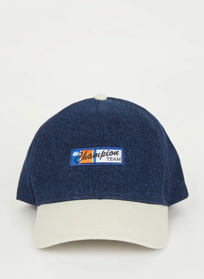 DeFacto Label Print Denim Baseball Cap