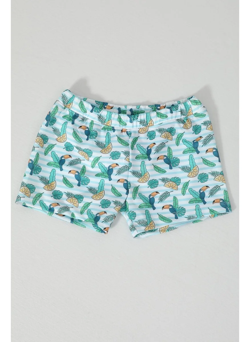 Keep Out Boys Elastic Tropical Swim Shorts