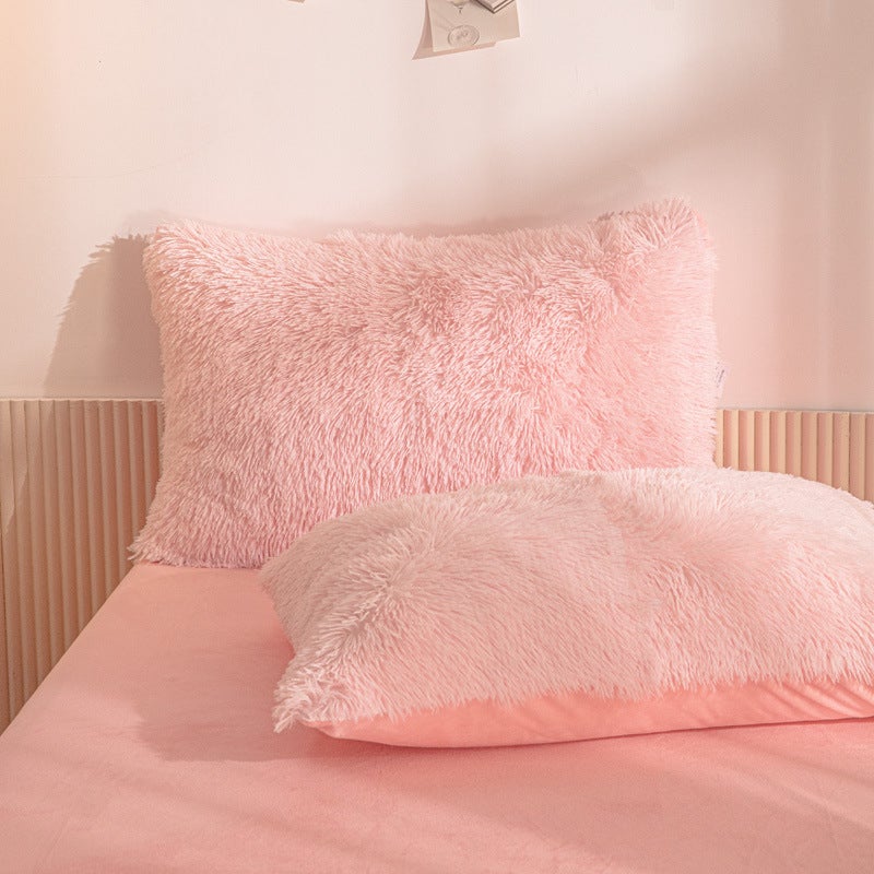 Plush Four-Piece Set Crystal Velvet Four-Piece Set Warm Bed Sheet Mink Velvet Quilt Cover Net Red Explosions - Image 5